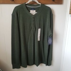 St. Johns Bay Men's Green Henley Shirt Size XL NWT